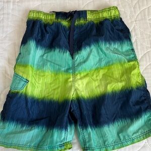 Boys  Swim Trunks in Lime & Teal